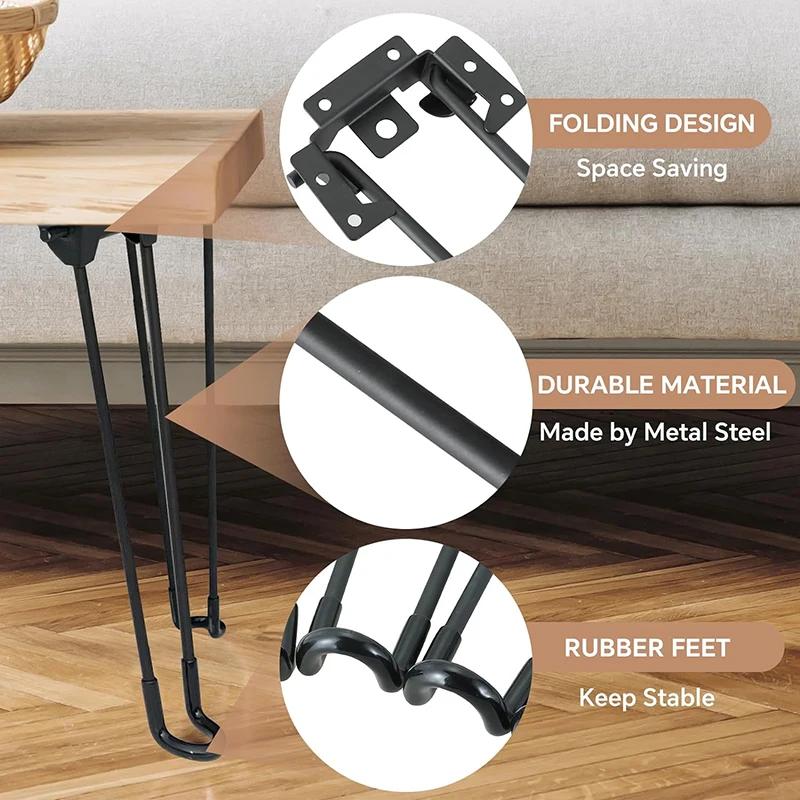 1 pièces pieds en épingle à cheveux en métal pied de Table pieds pliants bricolage pieds de bureau a