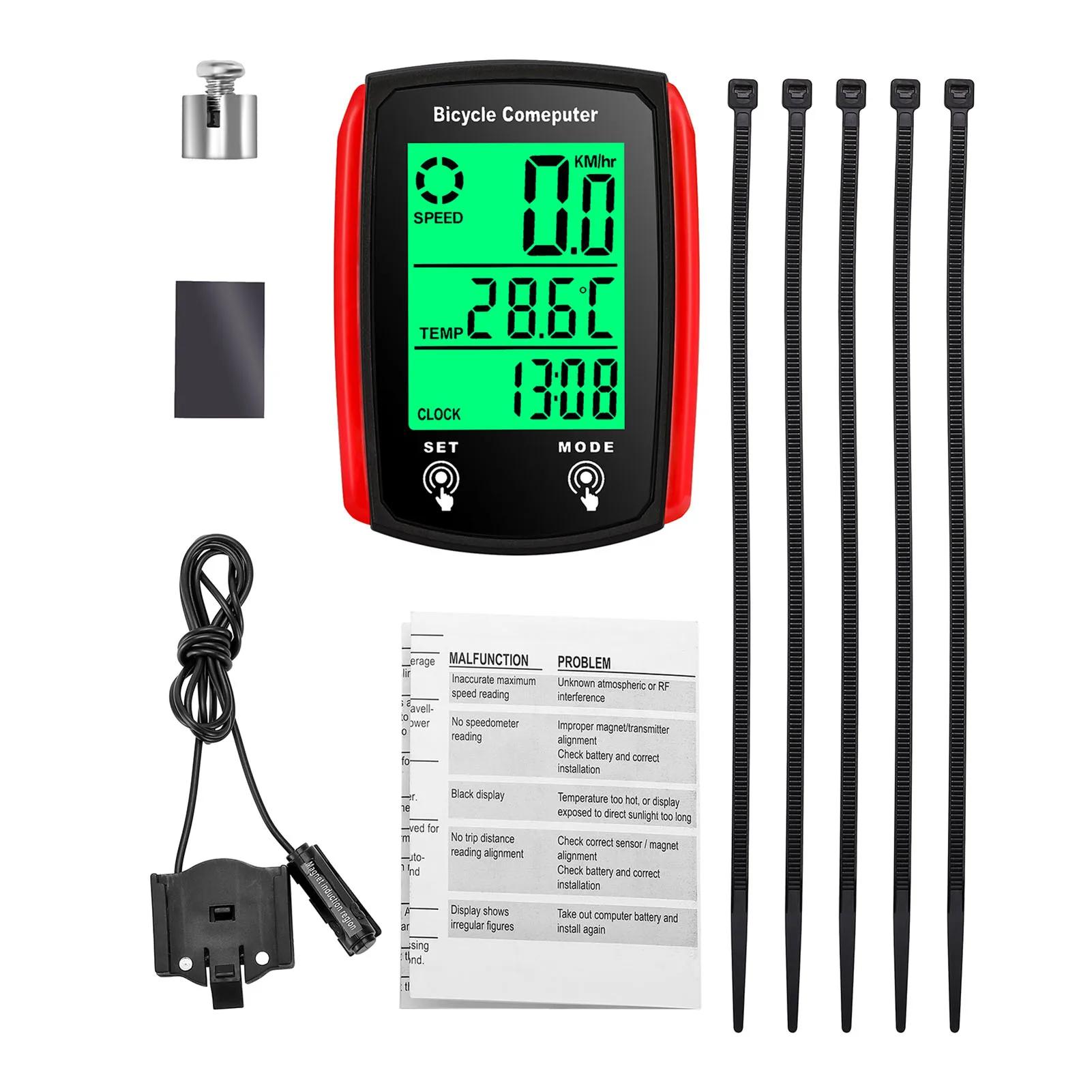 Ordinateur de vélo filaire 19 fonctions, compteur de vitesse tactile, odomètre, ordinateur étanche a