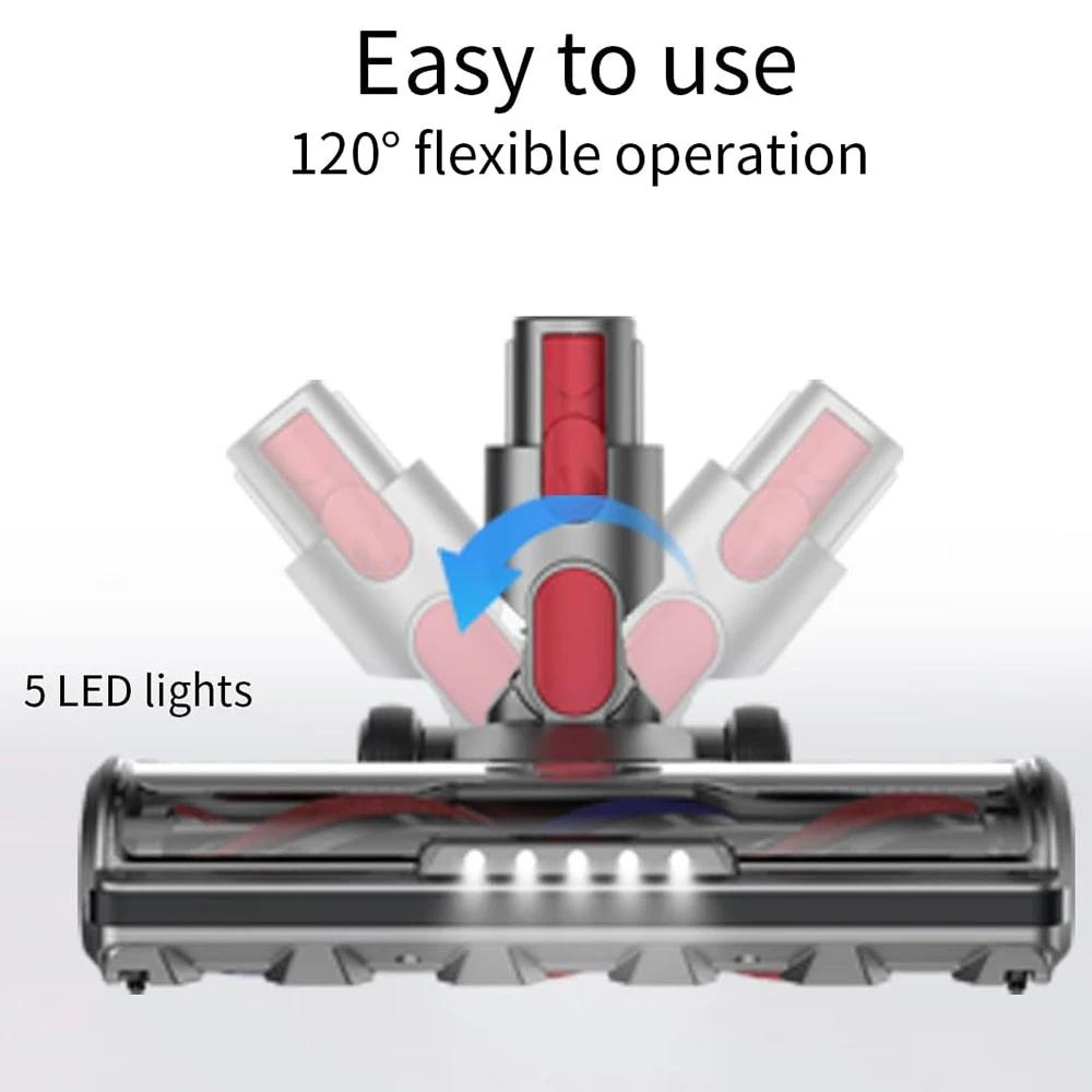 Tête de livre à entraînement direct compatible avec Dyson, aspirateur pour tapis courts et sols durs