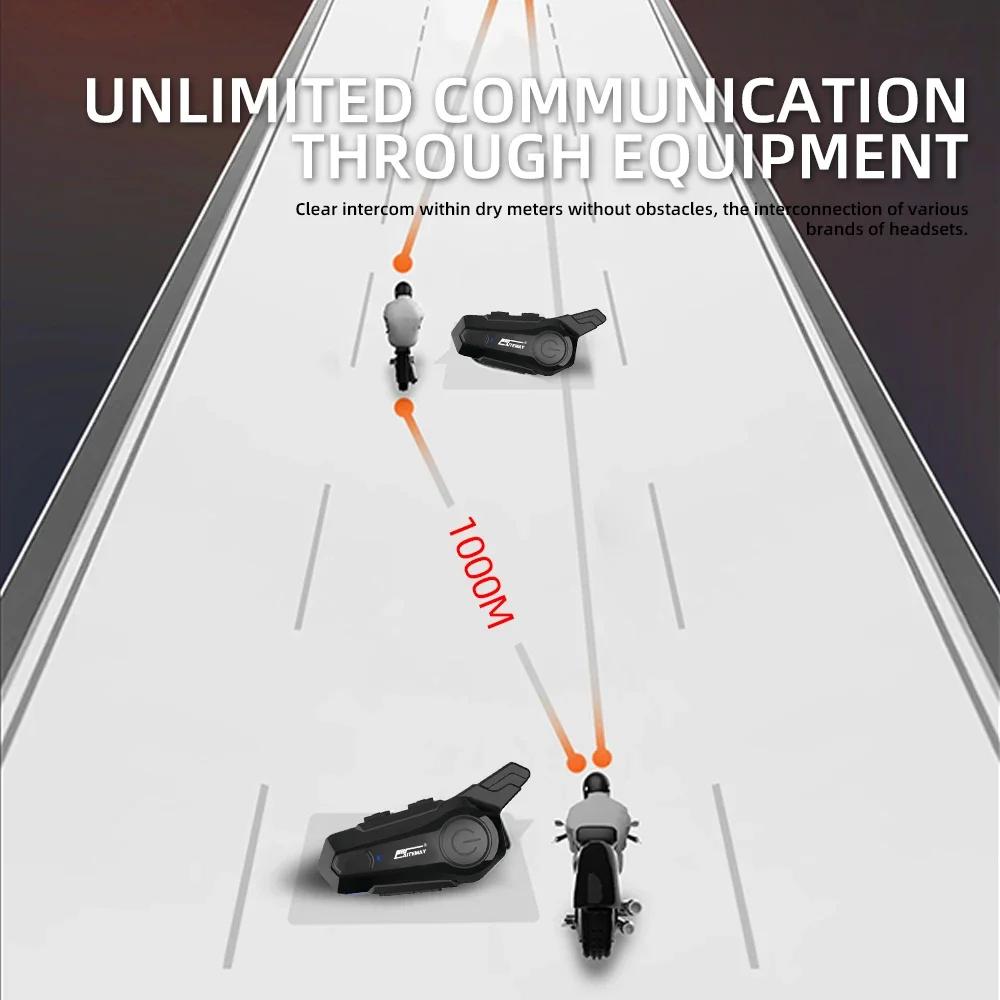 Oreillette Bluetooth X1 Plus pour Moto, appareil de communication pour casque, Intercom pour 2 motoc