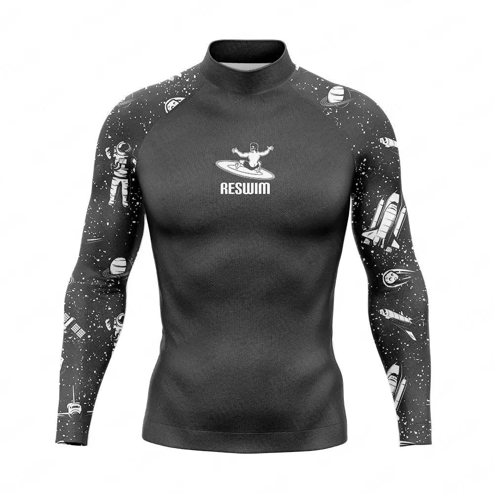 Nouveau été hommes longs natation Surf T-Shirts UPF 50 + Surf combinaison Rashguards maillot de bain