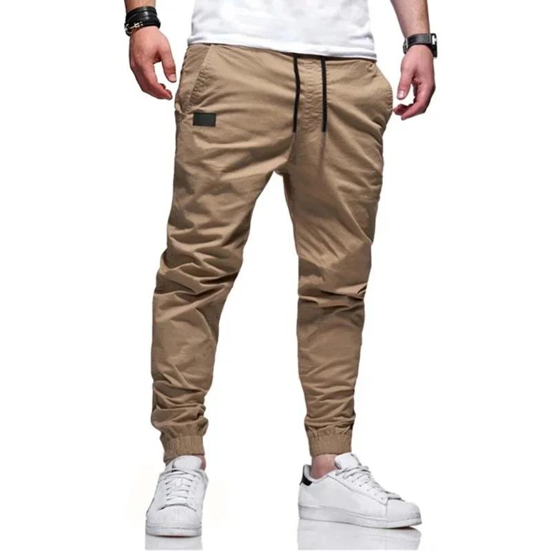 Pantalon cargo homme ample droit sport - Jogger décontracté printemps automne survêtement tissé