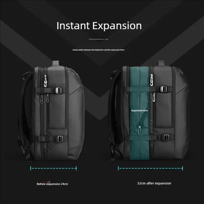 Sac à dos de voyage extensible Mark Ryden avec port USB, grand sac de week-end pour homme, sac à dos