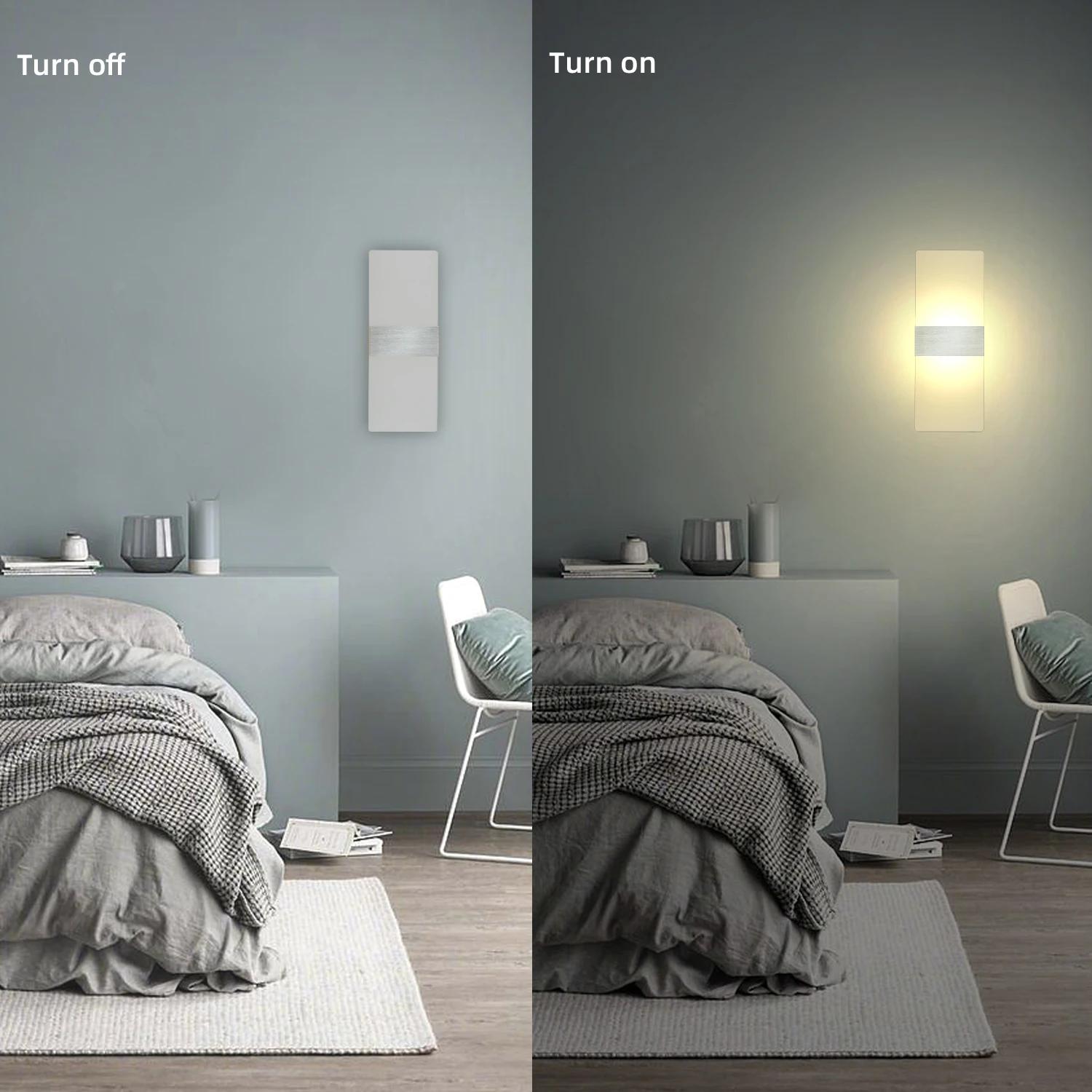 Applique murale minimaliste moderne, applique murale LED intérieure, fil dur en aluminium acrylique,