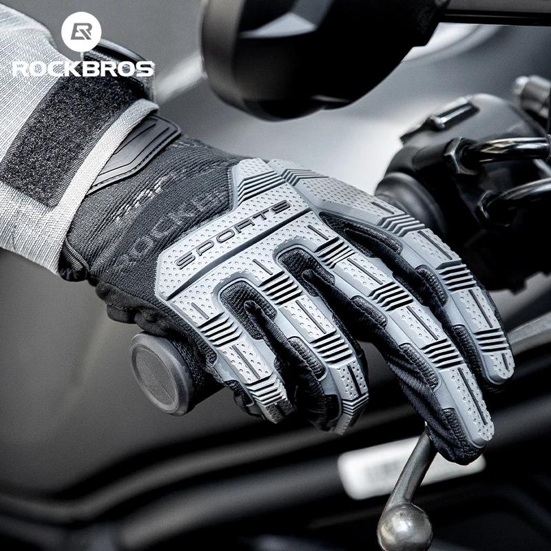 Gants de cyclisme hiver ROCKBROS tactiques - Protection SBR coussin GEL antichoc respirant doigt complet moto