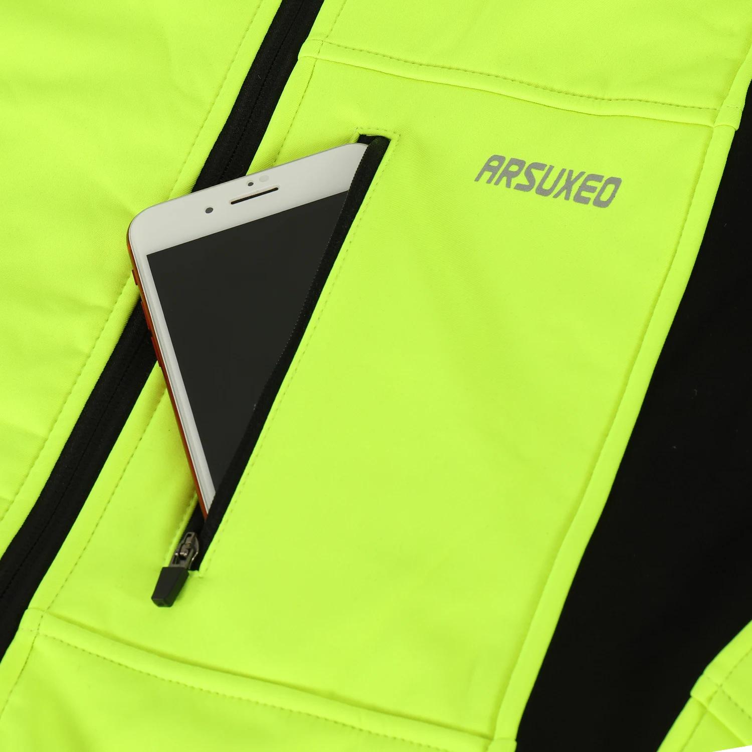 ARSUXEO hommes hiver veste de cyclisme thermique polaire Softshell coupe-vent imperméable respirant