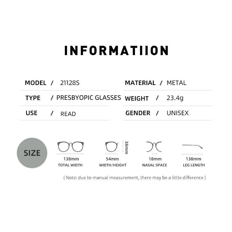 Lunettes de lecture carrées en métal pour hommes, grand cadre, jambe de printemps, presbytie pour pe
