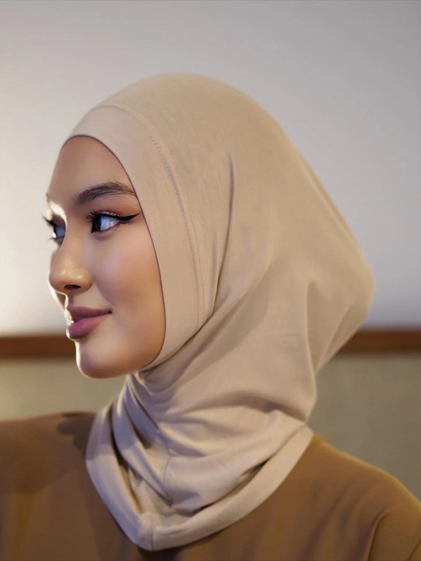 Élasticité douce Modal tirer sur Hijab musulman couverture complète cou instantané Hijab Islam prêt