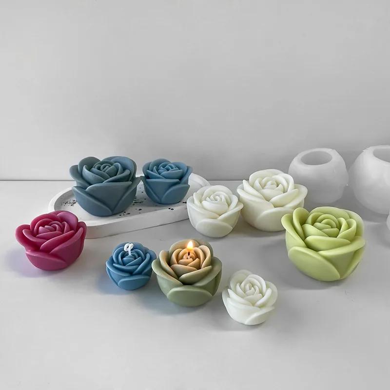 Moule à bougie en Silicone, nouvelle fleur 3D, fleur de pivoine, savon, gypse, résine, moulage, bric
