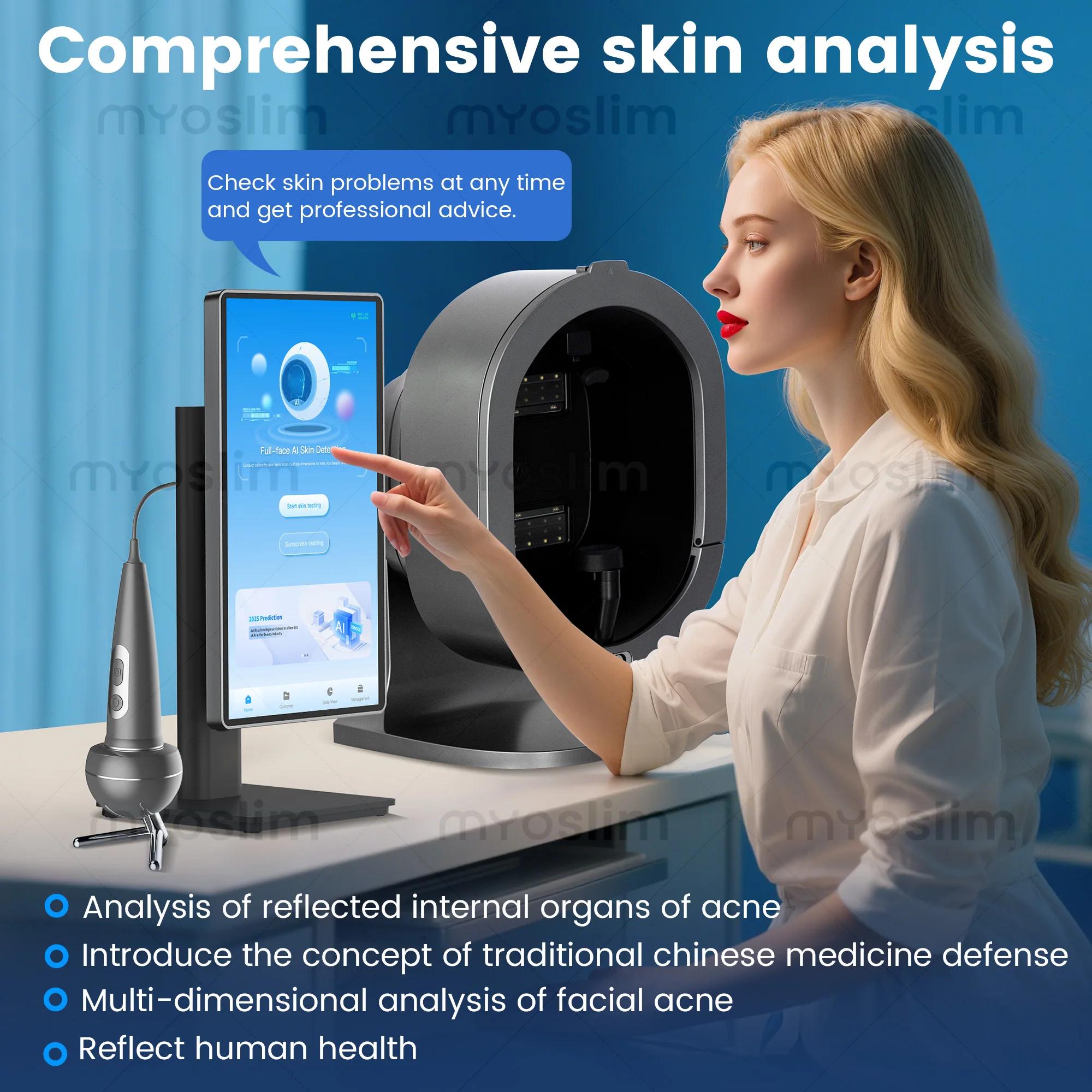 Analyseur de peau et de cheveux professionnel 3D X5 avec caméra UV, scanner facial numérique et mach