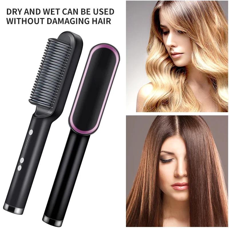 Lisseur Électrique Professionnel Rapide, Peigne Chaud, Soins Personnels, Brosse de Coiffure Multifon
