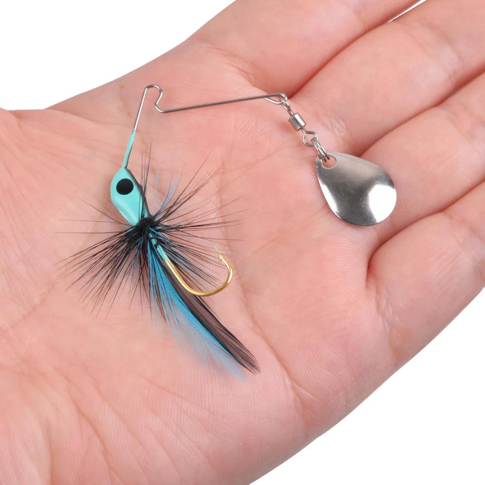 3 pièces Spinner appât bar leurre de pêche métal Spinnerbait gabarit tête crochet pour brochet bar t