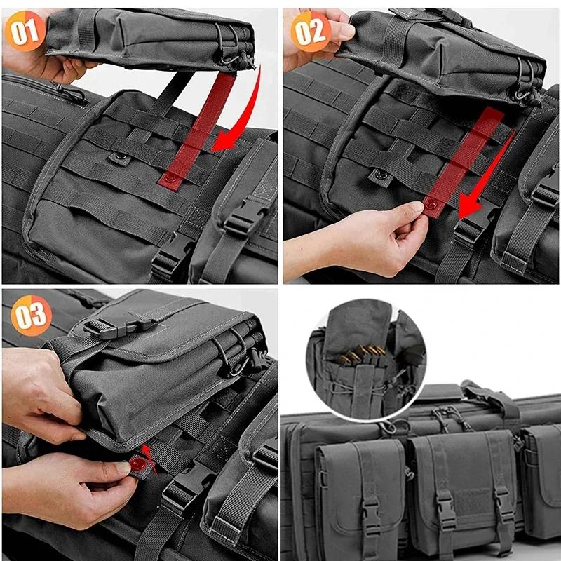 Sac à dos tactique à double compartiment pour fusils avec fermeture éclair, système Molle, rembourra