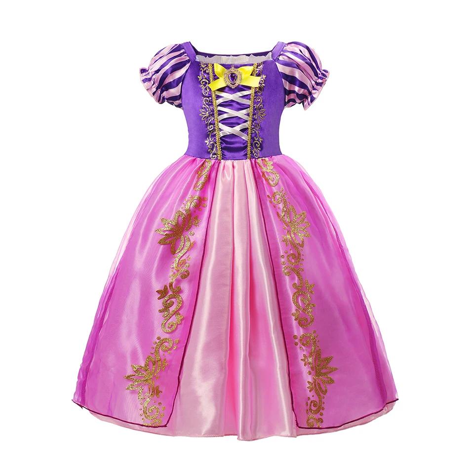 Robe de princesse pour filles, Elsa Anna, blanche-neige, aurore Belle raiponce, pêche, Costume d'hal
