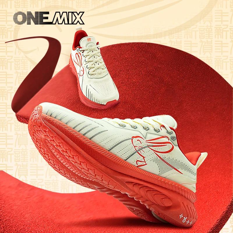 ONEMIX chaussures de course réfléchissant rouge pare-chocs Elite hauteur augmentant chaussures de Sp
