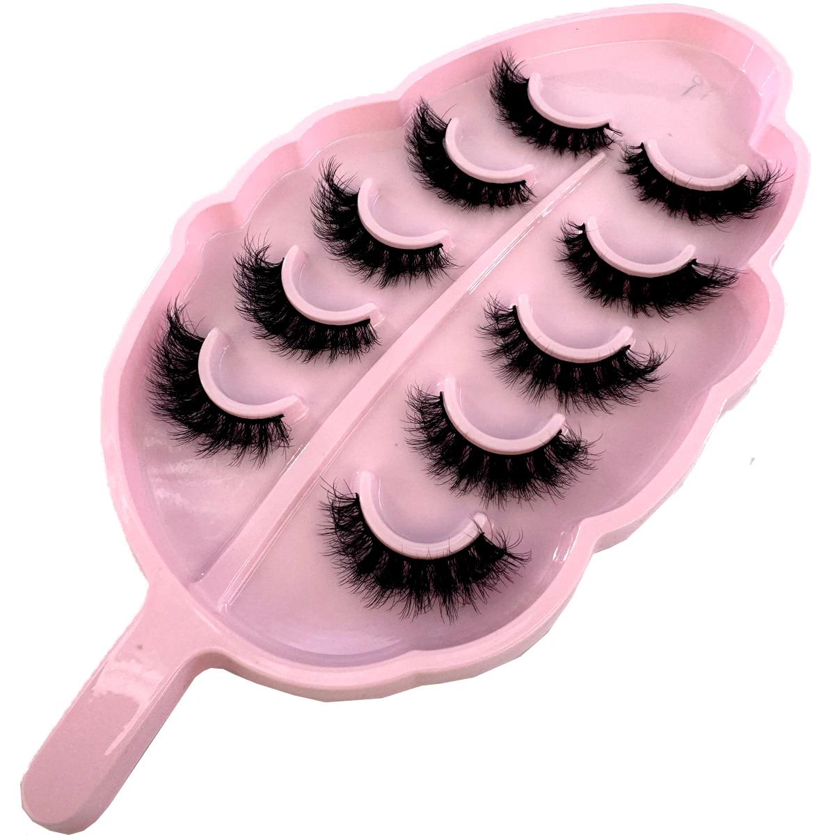 5 paires de cils en vison faux cils naturels/épais longs cils doux moelleux vaporeux 3D cils Extensi
