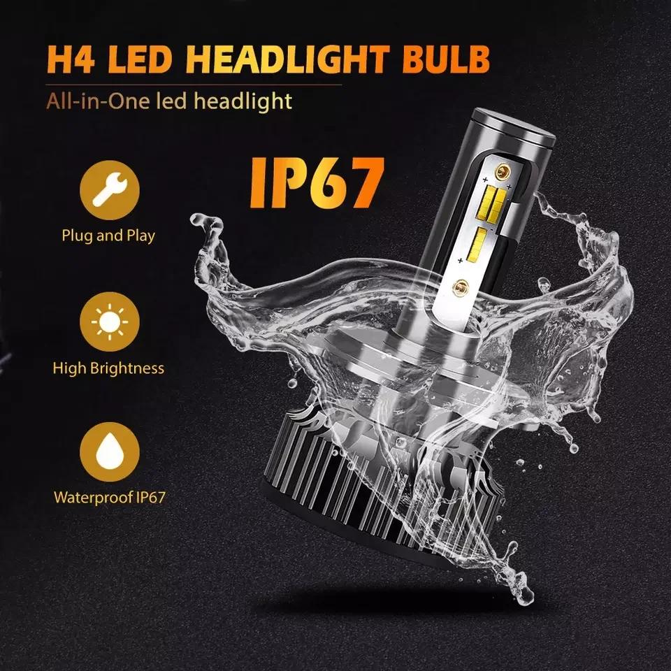 Phares de voiture LED Heyword H4 H7 à changement de couleur 3000K 4500K 6500K, feux de brouillard cl