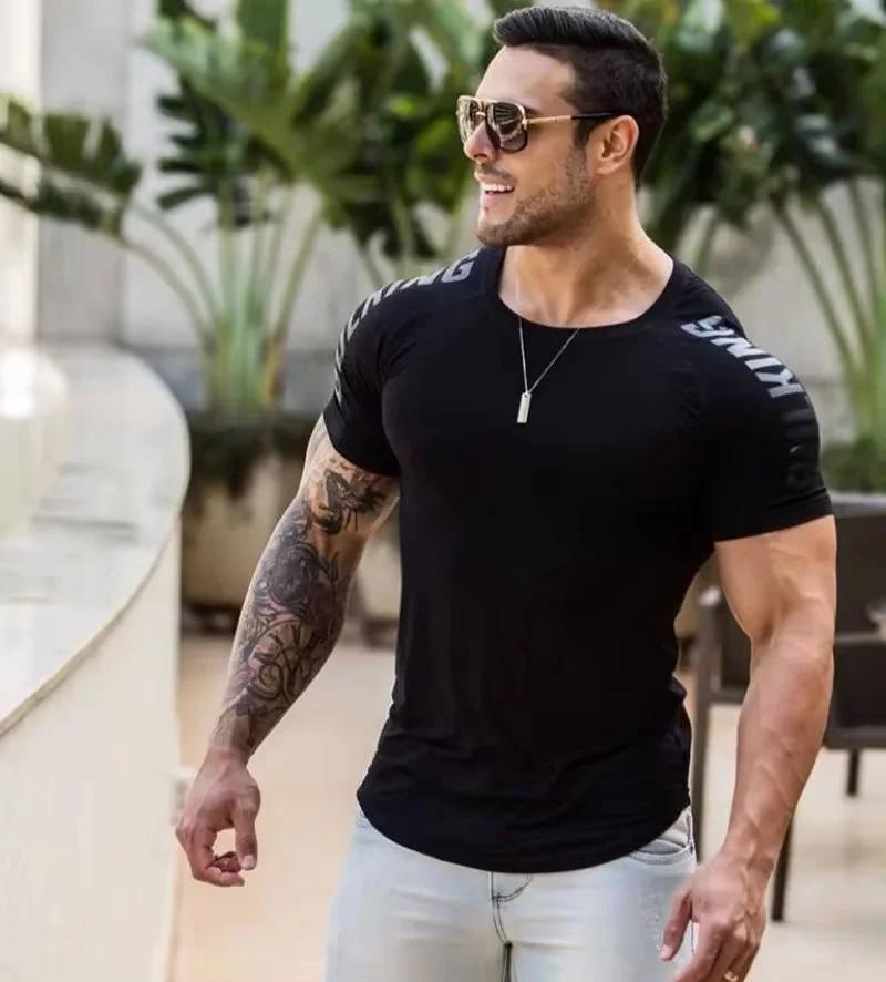 T-shirt sport homme 2026 fitness musculation - Haut compression moulant séchage rapide entraînement