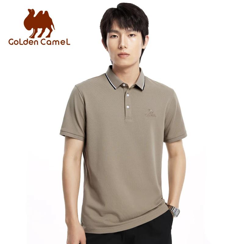 GOLDEN CAMEL – Polo à manches courtes pour hommes, T-shirt d'été, chemise respirante en soie de mûri