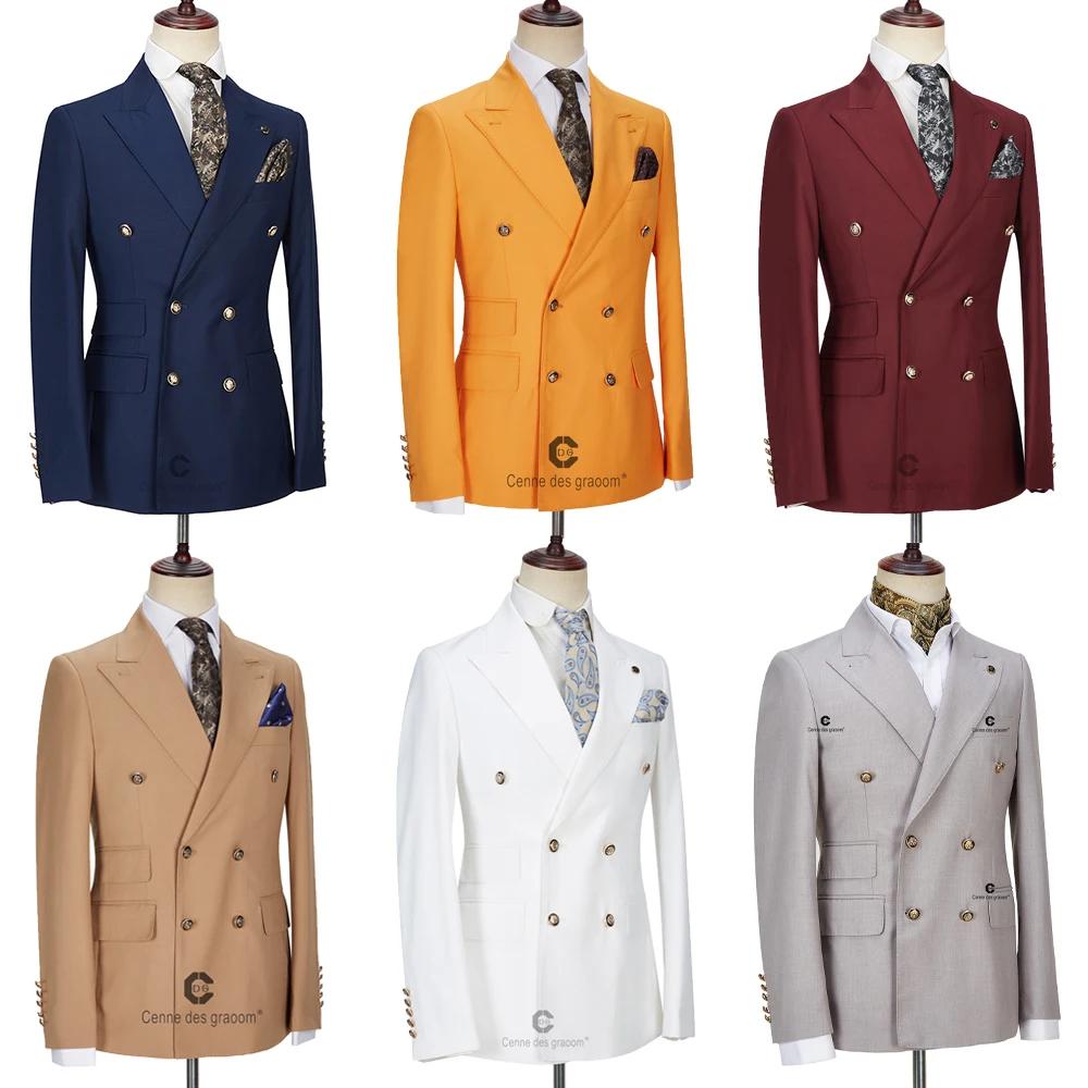 CENNE DES GRAwing M-Costume 2 Pièces pour Homme, Veste d'Hiver Croisée sur Mesure, Blazer à lèvent D