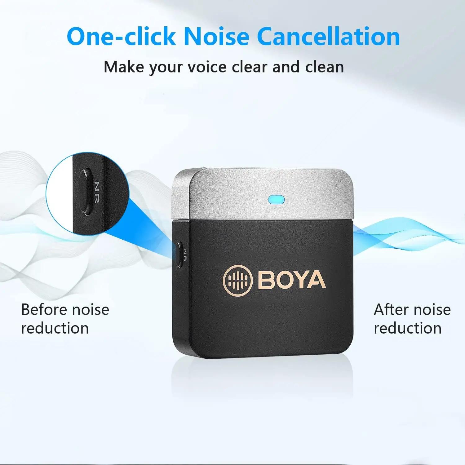 BOYA BY-M1V Microphone à condensateur Lavalier sans fil pour iPhone Android Smartphone caméra PC de