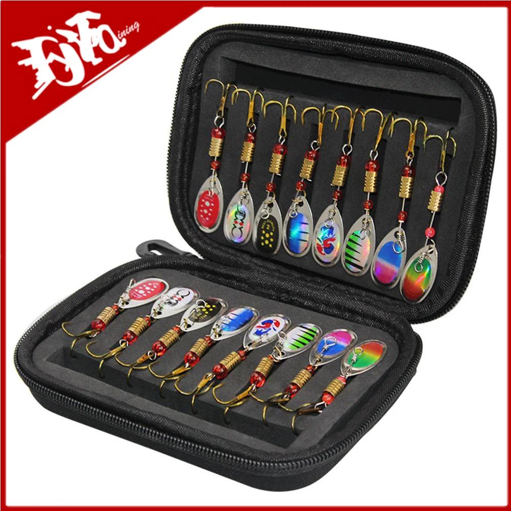 Leurre de pêche Spinner cuillère en métal, ensemble de 16 pièces, Spoonbait, manivelle, Wobblers pou