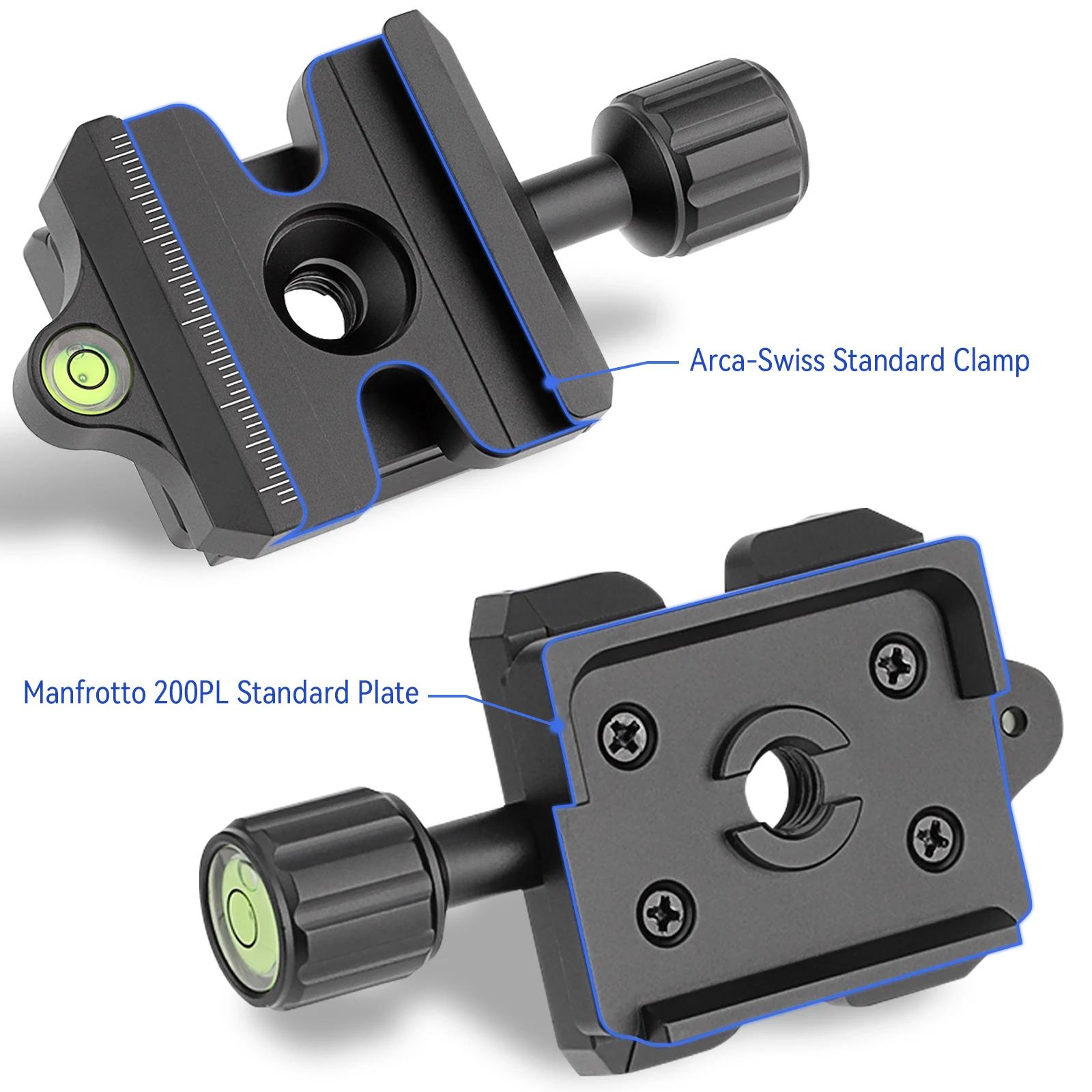 Haoge-Adaptateur de pince QR à dégagement rapide, compatible avec le système Manfrotto RC2 vers Arca