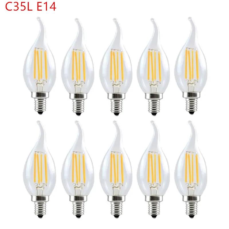 Bougie Led rétro à intensité variable, C35 givré E14 220V 110V 4W 6W, blanc chaud 2700K, ampoules à