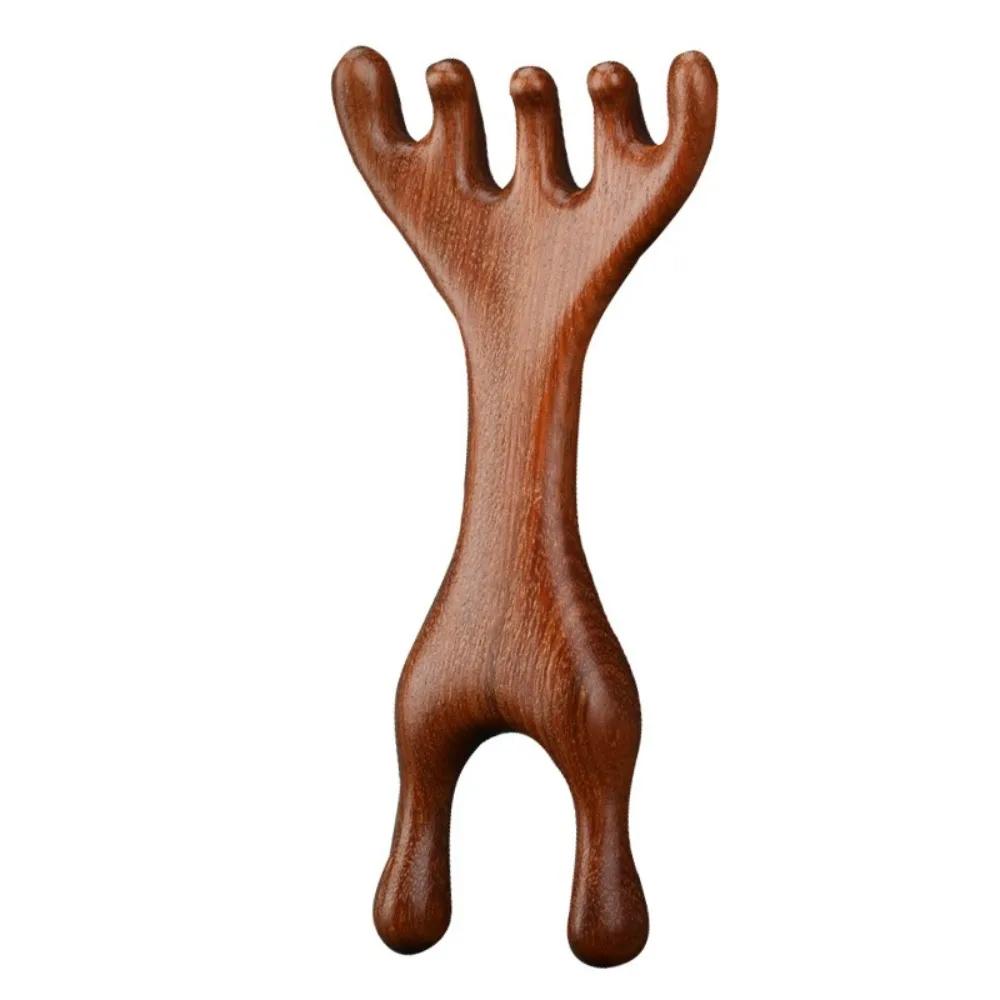 Peigne de Massage méridien corporel à Double tête, bois de santal, bois de santal, outil antistatiqu