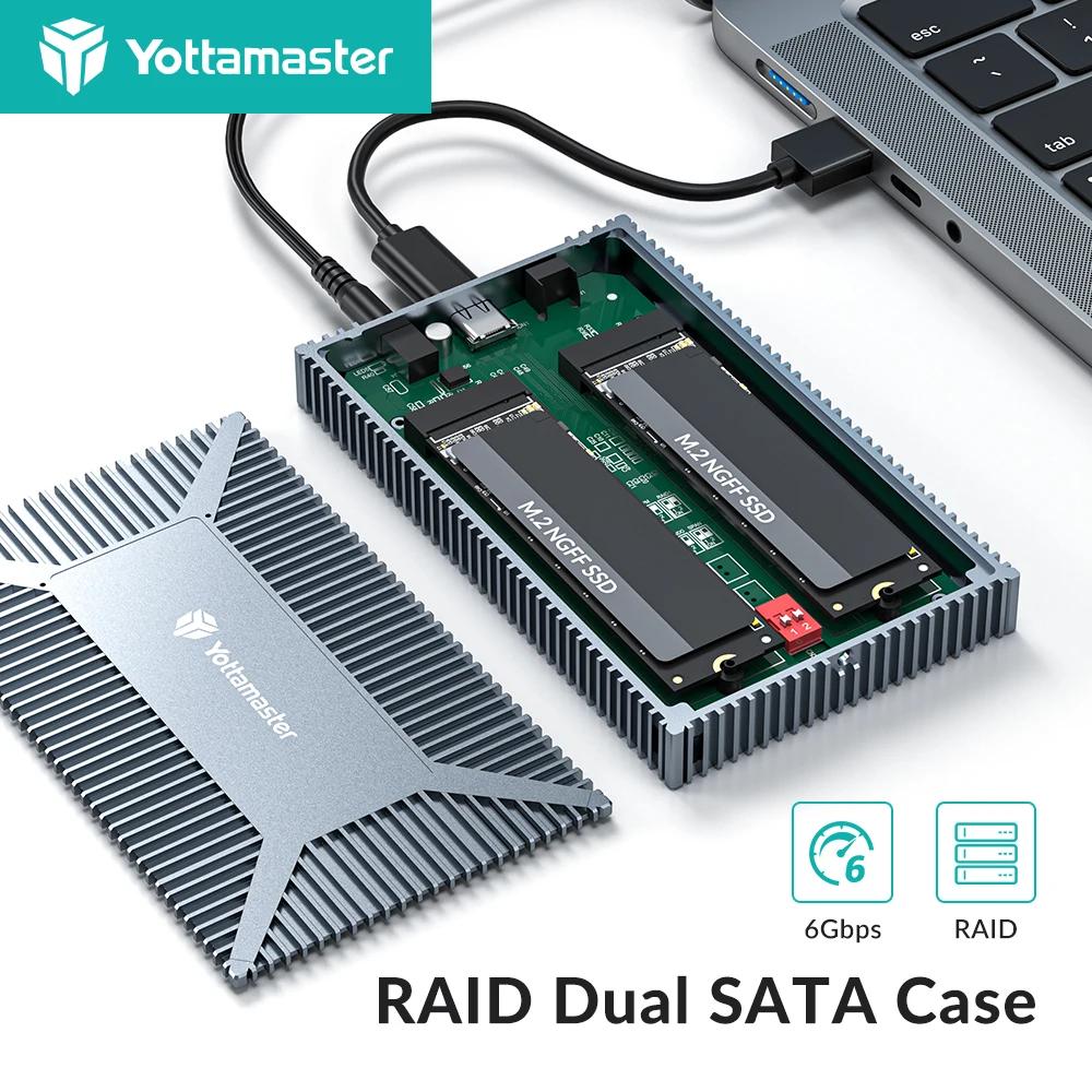 Yottam84- Boîtier de disque dur externe SATA RAID, 10Gbps, M.2 NGFF SATA SSD, prise en charge du mod