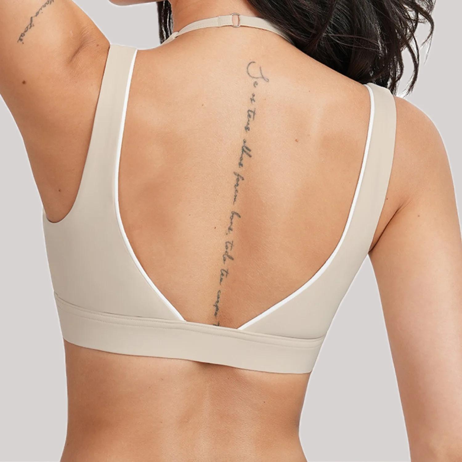 Ningyu femmes couleur bloquant Yoga soutien-gorge haut de gamme mode beau dos gymnastique soutien-go