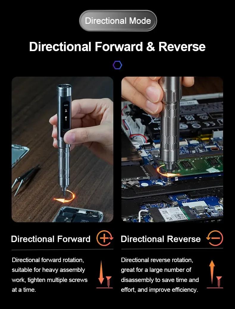 MINIWARE Jeu de Tournevis de Précision ES15S, Mini Tournevis Électrique avec 24 Embouts Magnétiques,