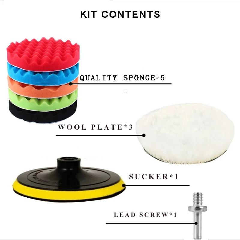 Jeu de tampons de polissage, filetage 4/6/7/5 pouces, Kit de tampons de polissage pour réparation au