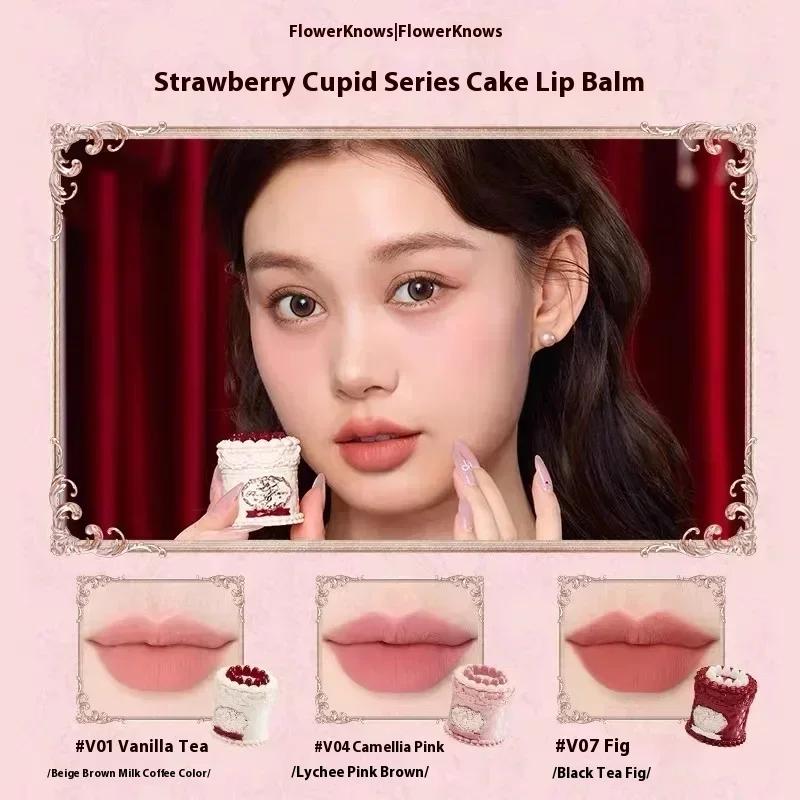 Boîte Gif de maquillage cupidon aux fraises, fard à paupières liquide, joues, lèvres rouges, poudre