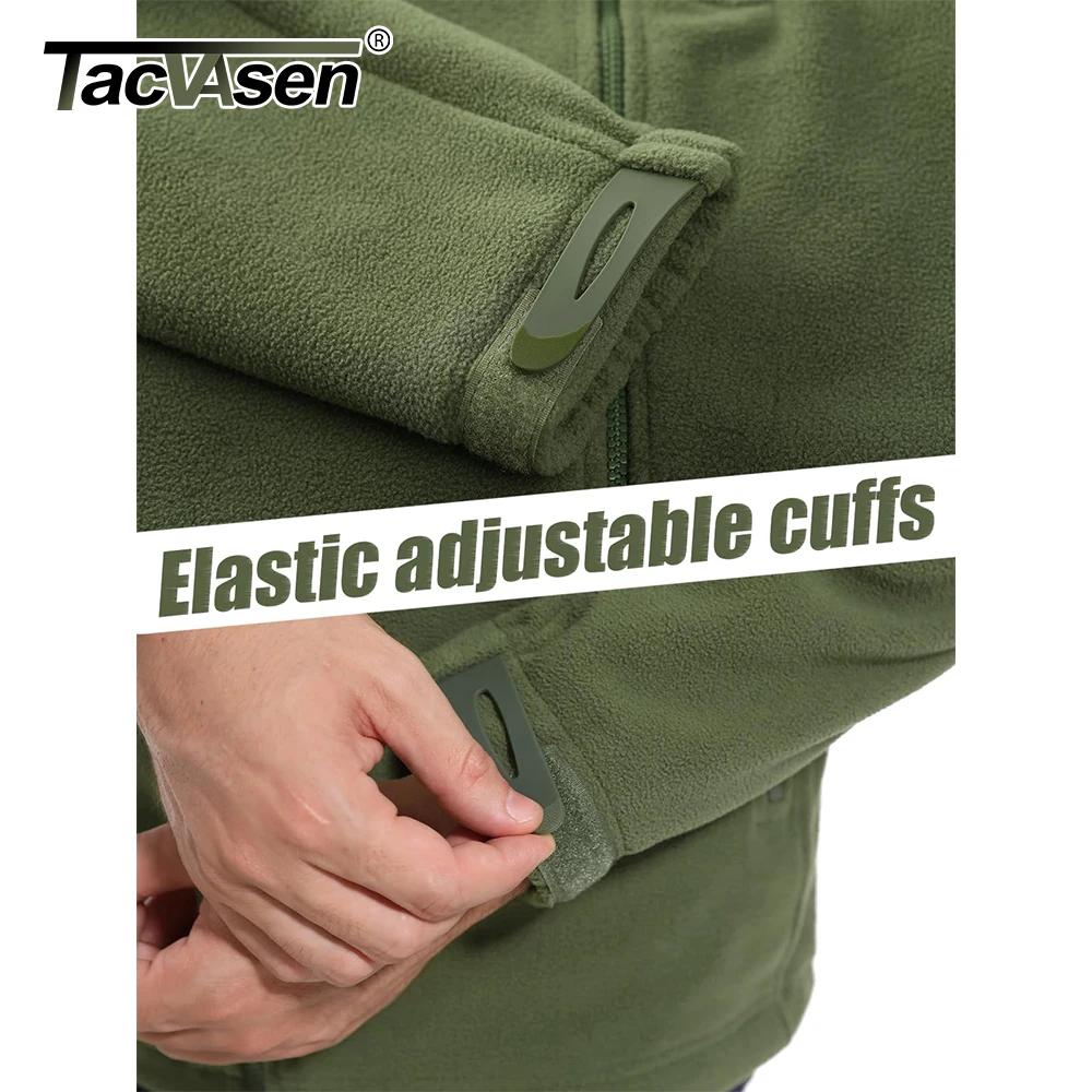 TACVASEN automne hiver hommes à capuche polaire veste pleine fermeture éclair doux chaud coupe-vent