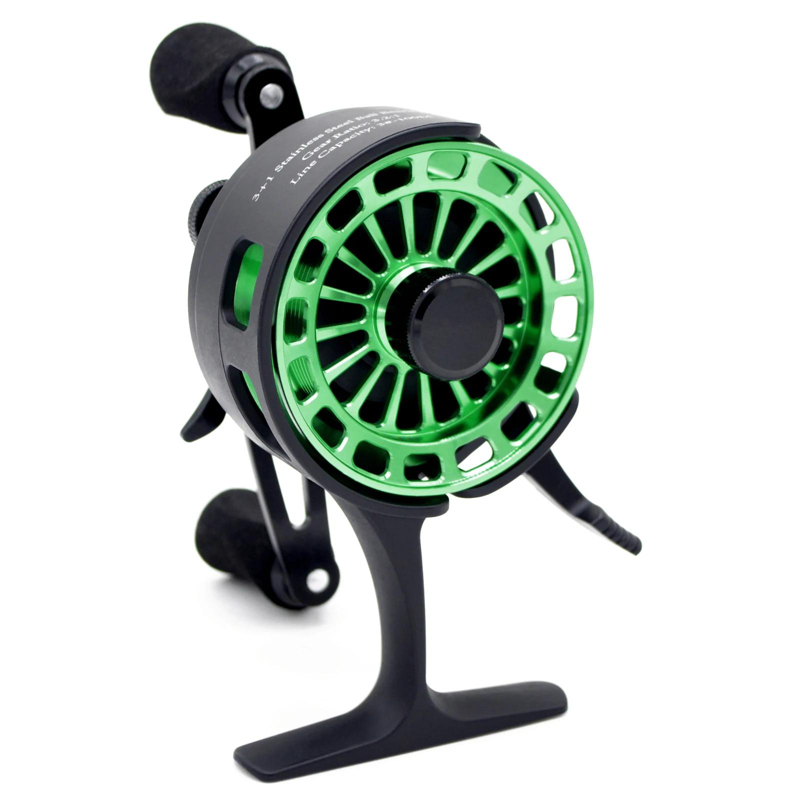CAMEKOON moulinet de pêche sur glace bobine en aluminium 3.2:1 haute vitesse hiver bobine d'eau dure