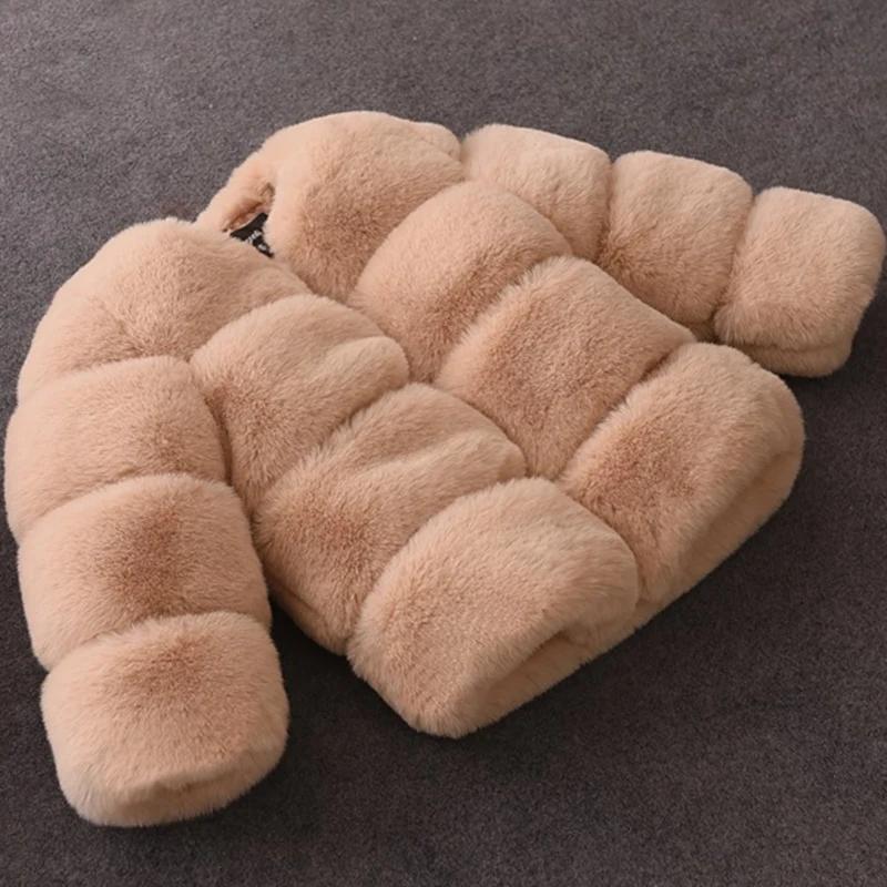 Filles fausse fourrure manteau hiver enfants filles à manches longues veste de noël chaud enfants fi