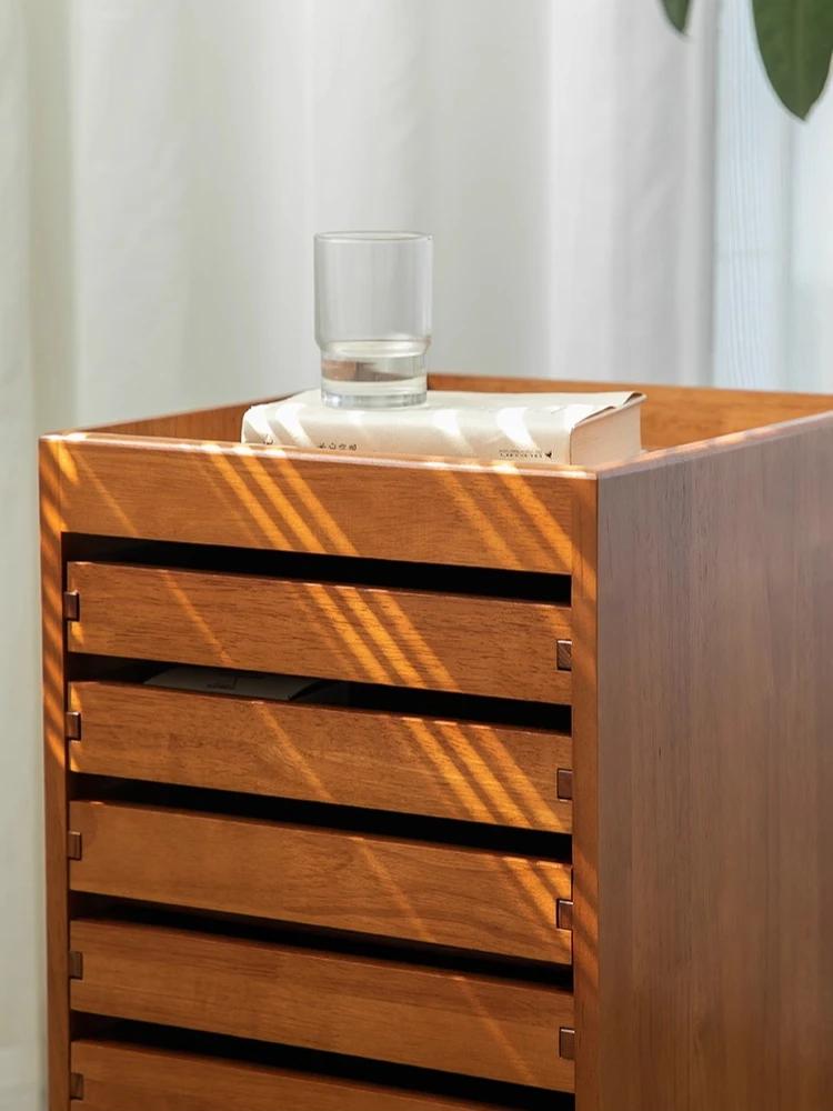 Classeur nordique en bois massif, armoire de rangement à tiroirs simples, armoires de rangement de p