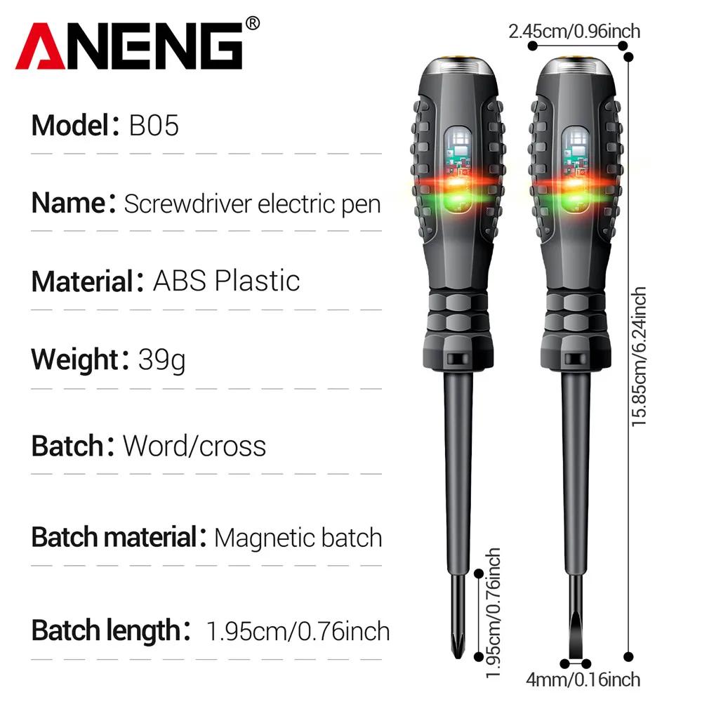 ANENG B05 mot/tournevis croisés indicateur d'ampoule néon compteur stylo électrique isolé électricie