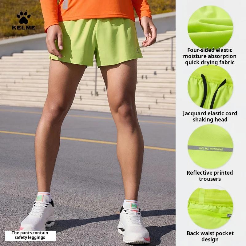 Kelme-Shorts de course tissés pour hommes, évac80-l'humidité, séchage rapide, pantalons d'entraîneme