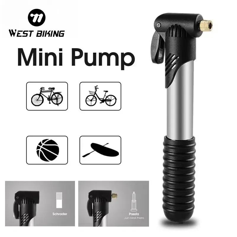 WEST BIKING-Mini pompe à air manuelle portable pour vélo, gonfleur de balle, assujetSchrader Presta,