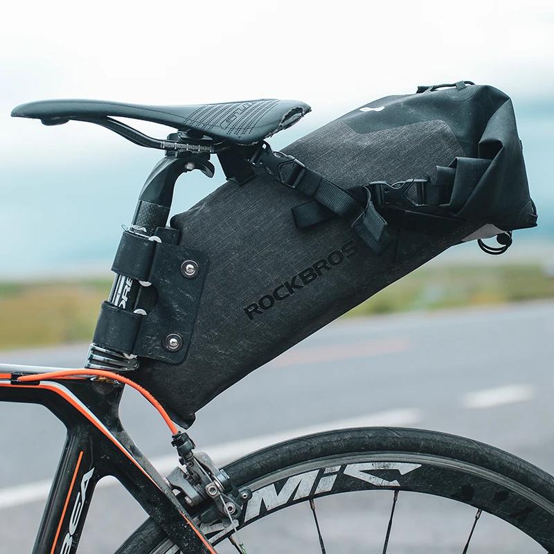 ROCKBROS – sac de vélo réfléchissant imperméable 8 10 14 L, sacoche de selle de grande capacité, sac