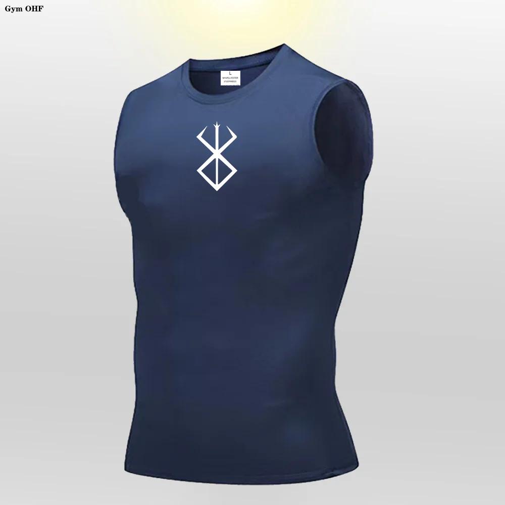 Anime Compression chemise hommes débardeur de gymnastique vêtements de Fitness musculaire Sport sans