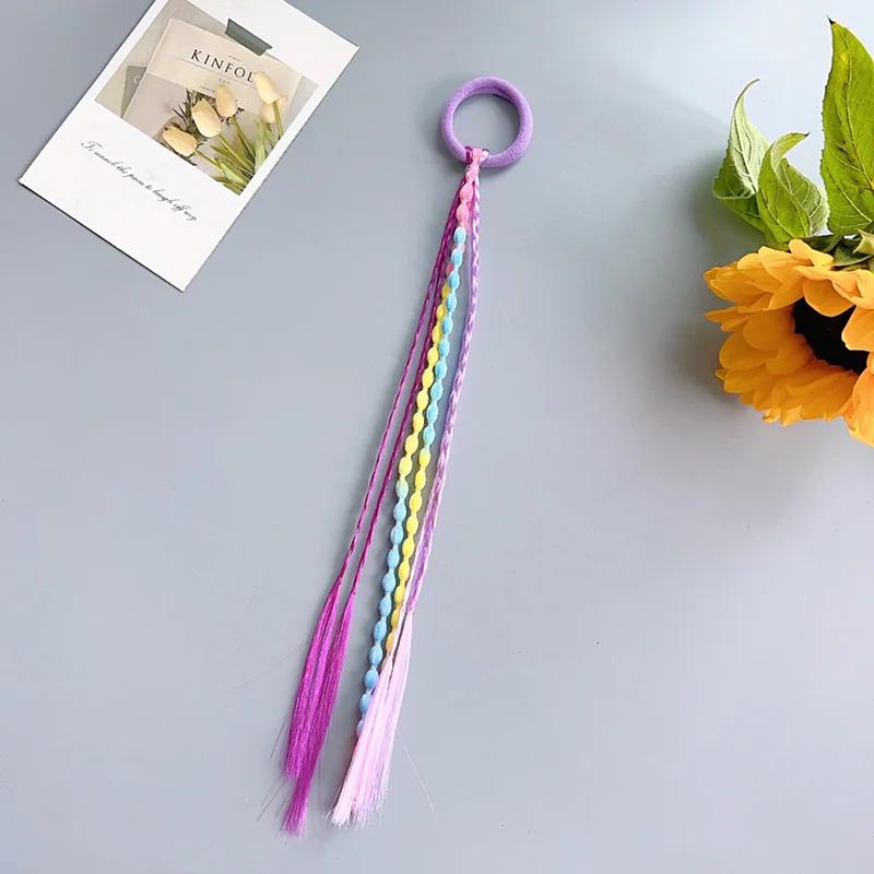 Perruque tressée pour filles, 1 pièce, bandeau queue de cheval, bandes de cheveux en caoutchouc, acc