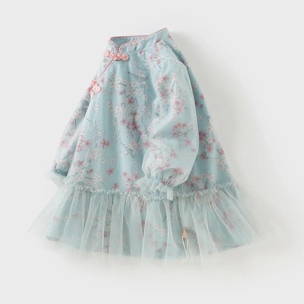 Dave Bella automne filles bébé princesse robe charme mignon maille imprimé fleuri fête en plein air