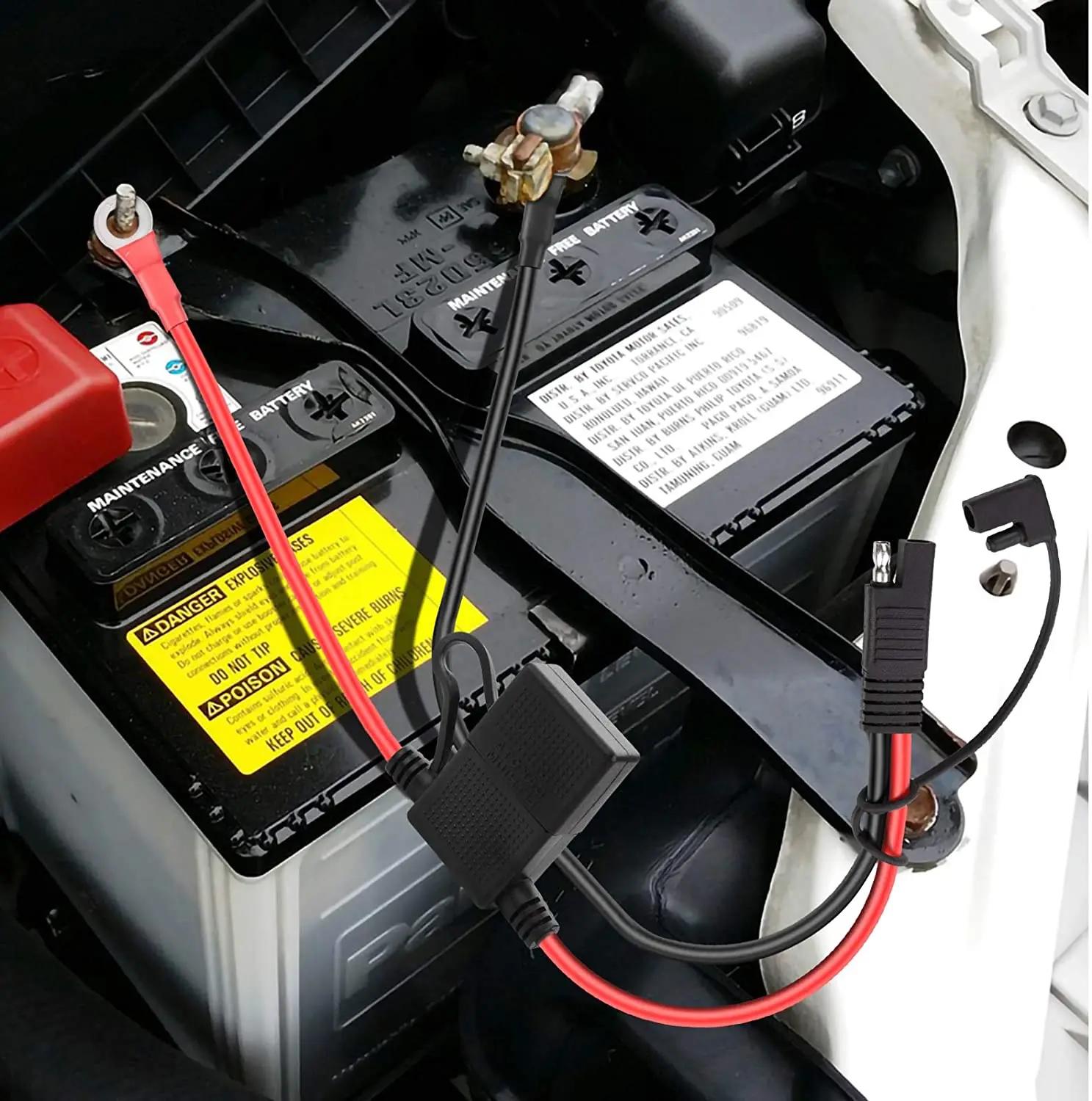 Borne d'anneau de moto 16awg 12V, connecteurs SAE à joint torique, connecteur de câble d'extension p