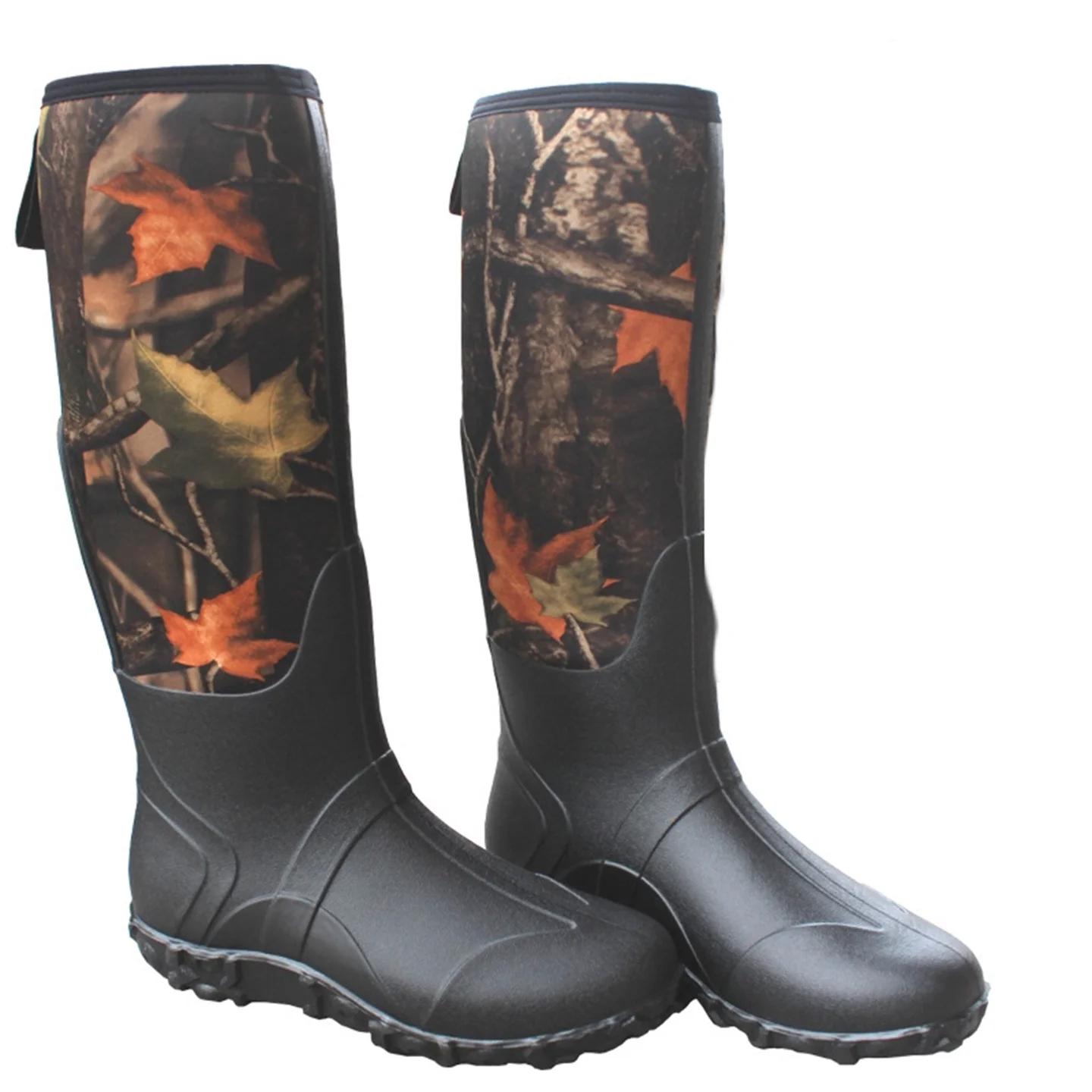 Bottes de chasse montantes en néoprène pour hommes, bottes de pluie en plein air pour la forêt profo