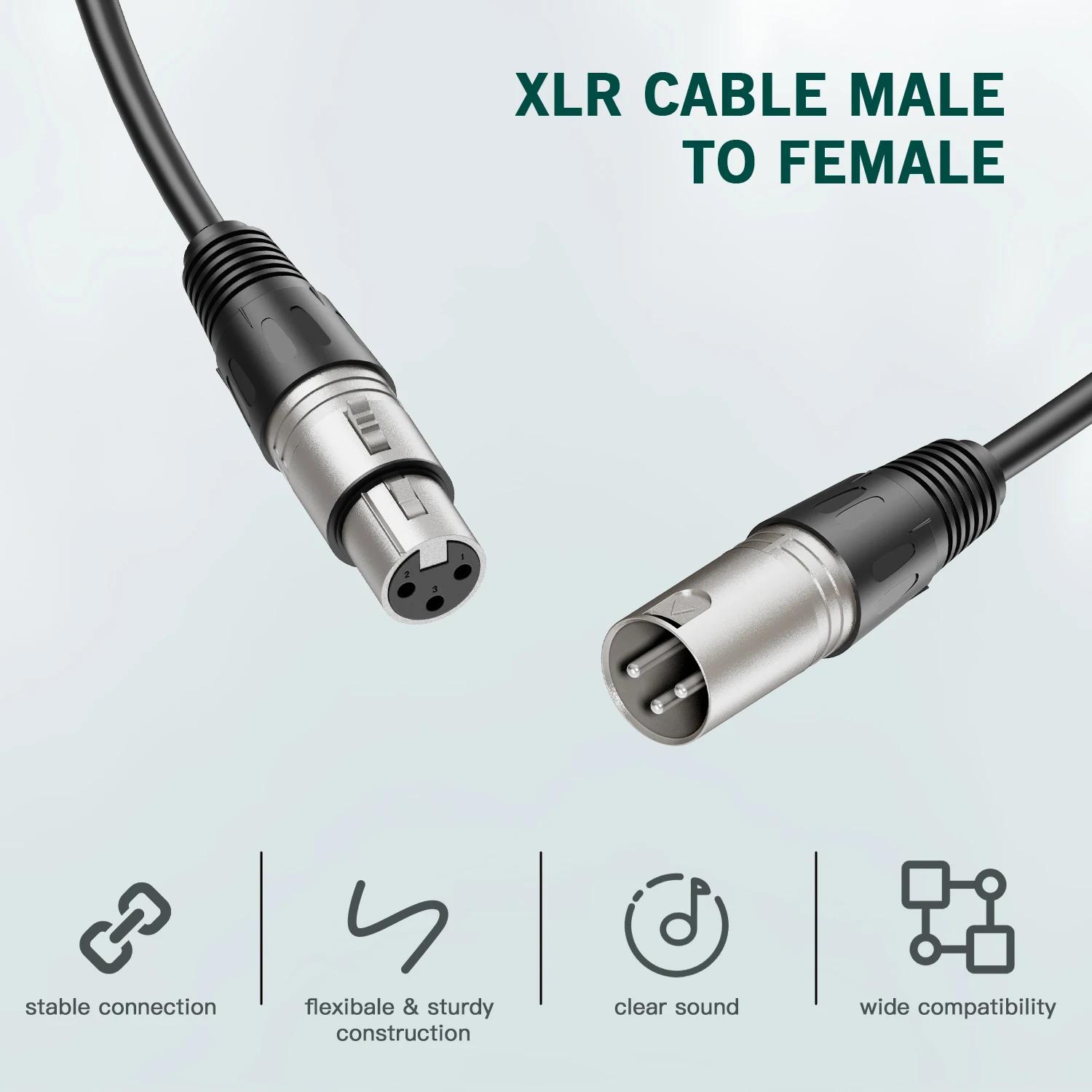 FIFINE-Câble canon XLR pour microphone dynamique/condensateur, XLR mâle vers femelle rette pour cart