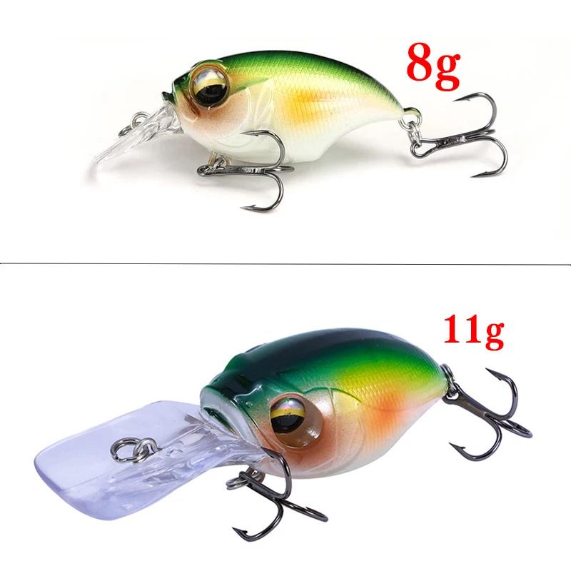 Nouveau Crankbait Wobblers leurre 38mm/8g 48mm/11g crochets de haute qualité 10 couleurs différentes