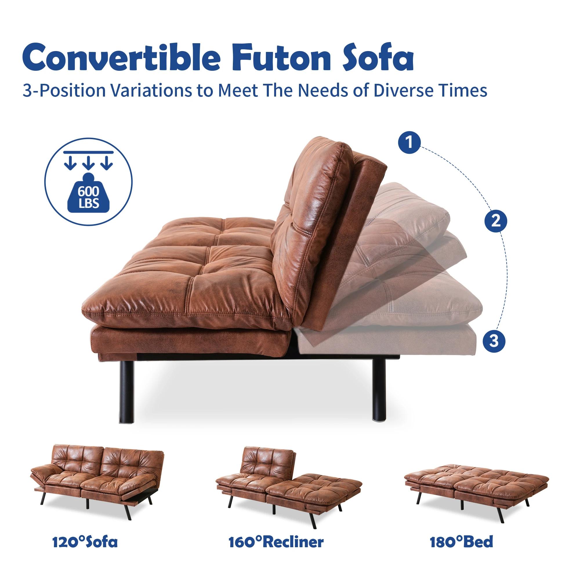 Canapé-lit Hcore Futon convertible en mousse à mémoire de forme, canapé-lit causeuse